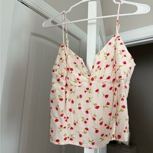 Sienna Sky Cream and Red Floral Camisole